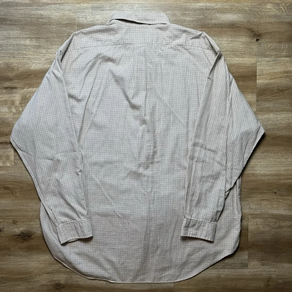 Polo Ralph Lauren L/S Oxford Button Front Shirt Mens 2XL Tan Gingham Check Blake